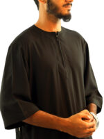 Arabian Half Sleeve Thobe - Black
