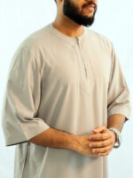 Arabian Half Sleeve Thobe - Light Ash
