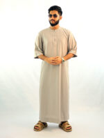 Arabian Half Sleeve Thobe - Light Ash