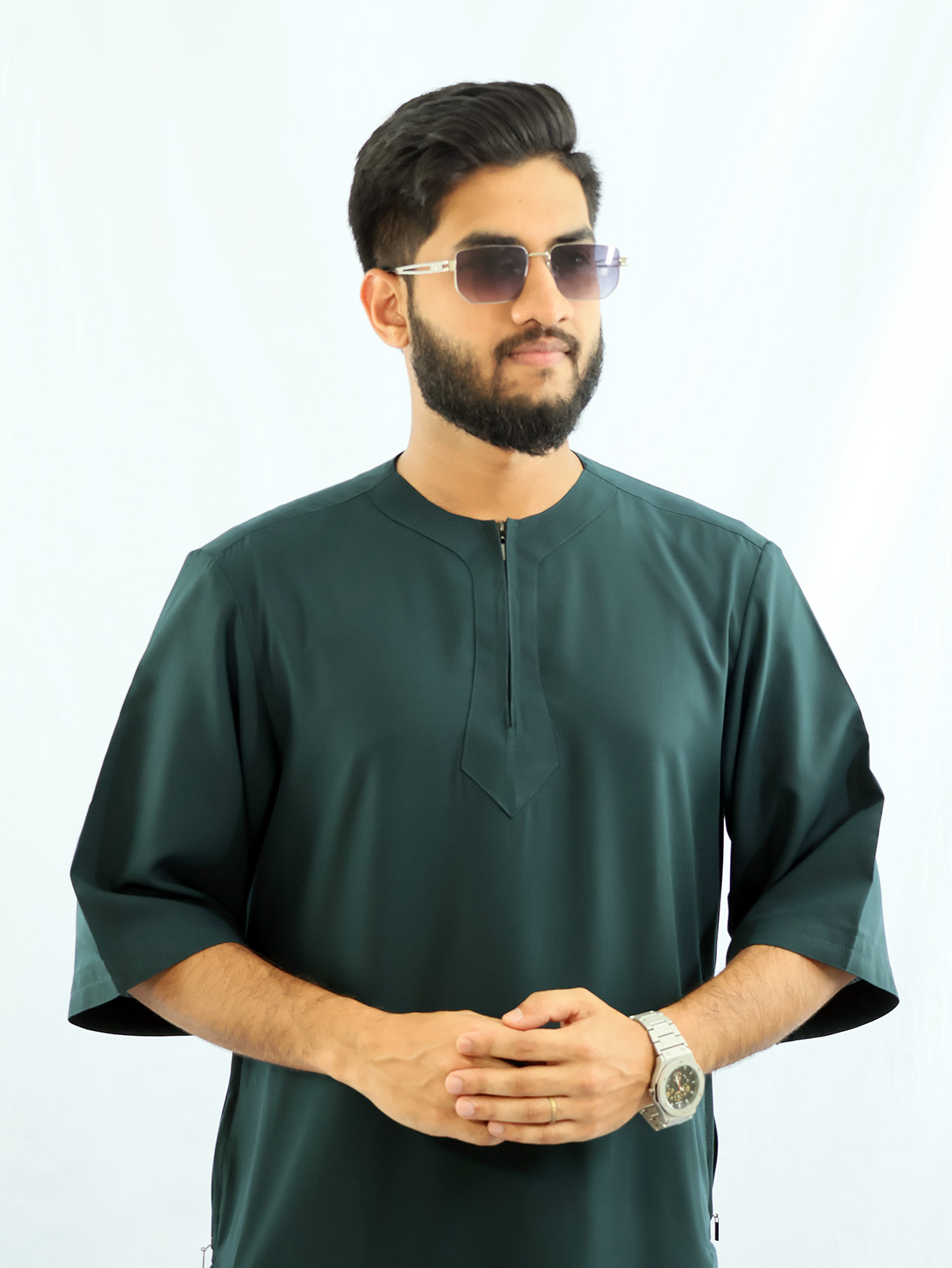 Arabian Half Sleeve Thobe - Sea Green 5 Arabian Half Sleeve Thobe - Sea Green