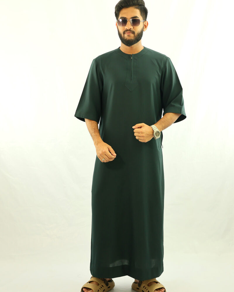 Arabian Half Sleeve Thobe - Sea Green