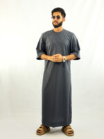 Arabian Half Sleeve Thobe - Steel blue