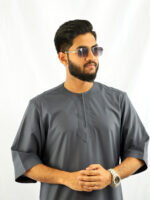 Arabian Half Sleeve Thobe - Steel blue