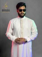 Saudi Calligraphy Embroidery White