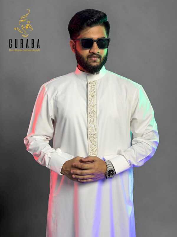 Saudi Calligraphy Embroidery White