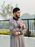 Saudi Thobe Luxury Series - Deep Ash