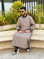 Saudi Thobe Luxury Series - Deep Ash