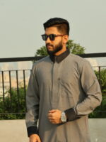 Saudi Thobe Luxury Series - Deep Ash