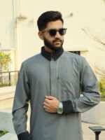 Saudi Thobe Luxury Series - Deep Ash