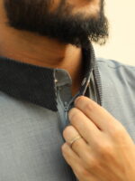 Saudi Thobe Luxury Series - Deep Ash