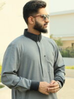 Saudi Thobe Luxury Series - Deep Ash