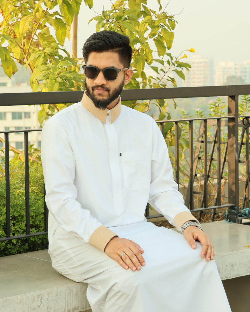Saudi Thobe Luxury Series – White