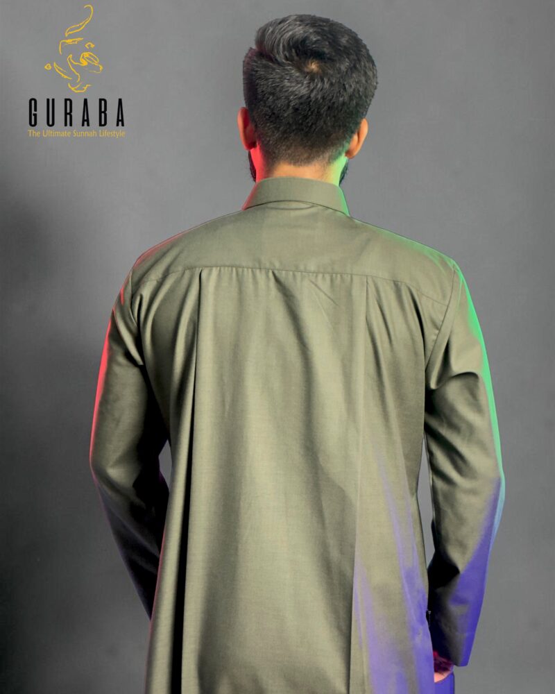 Kuwaiti Special Thobe Olive Green