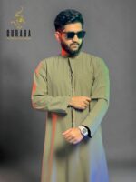 Emirati Thobe Sand Olive with Micro Spandex