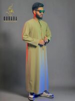 Emirati Thobe Sand Olive with Micro Spandex