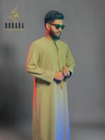 Emirati Thobe Sand Olive with Micro Spandex