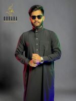 Arabian Thobe Black with Micro Spandex