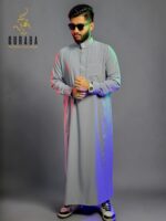 Arabian Thobe Stone Blue with Micro Spandex