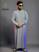 Arabian Thobe Stone Blue with Micro Spandex