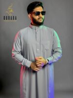 Arabian Thobe Stone Blue with Micro Spandex