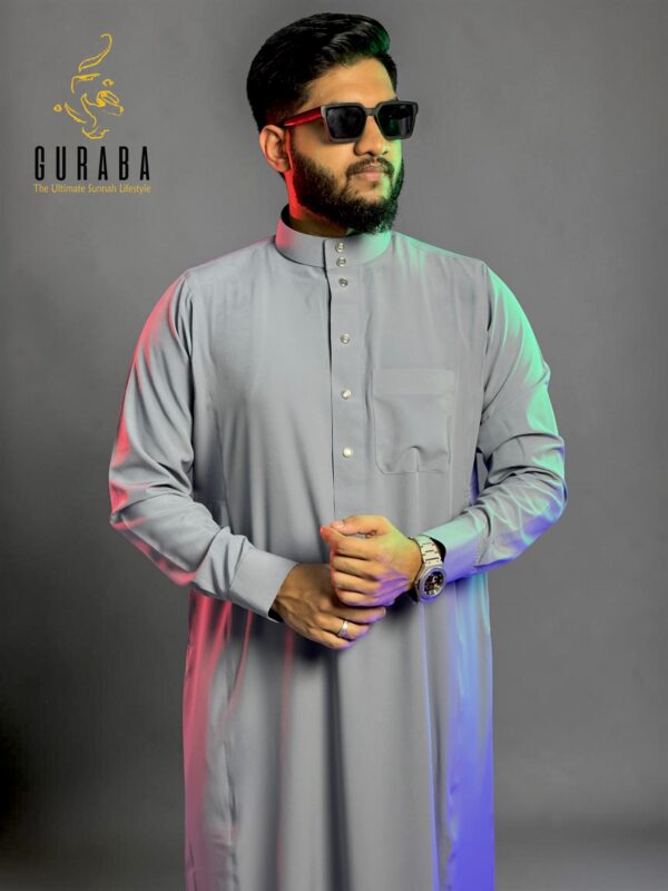 Arabian Thobe Stone Blue with Micro Spandex