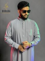 Arabian Thobe Stone Blue with Micro Spandex