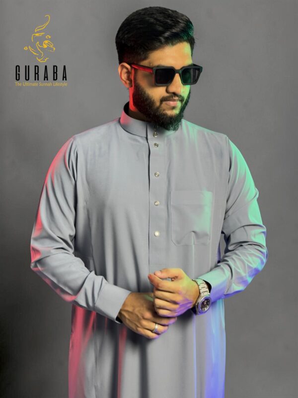 Arabian Thobe Stone Blue with Micro Spandex