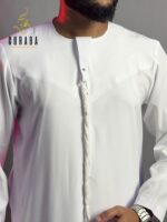 Emirati Thobe White with Micro Spandex