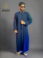 Emirati Thobe Royal Blue with Micro Spandex
