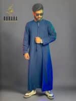 Emirati Thobe Royal Blue with Micro Spandex