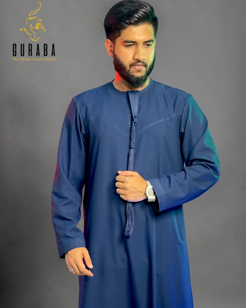 Emirati Thobe Royal Blue with Micro Spandex