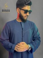 Emirati Thobe Royal Blue with Micro Spandex